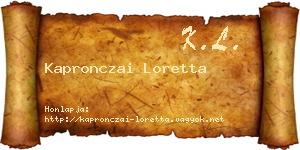 Kapronczai Loretta névjegykártya